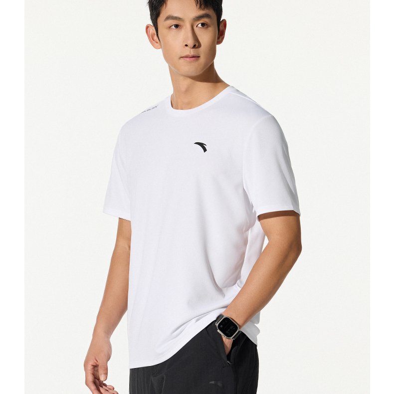 安踏短袖T恤男2025秋季新款圆领潮流时尚舒适透气休闲运动上衣男