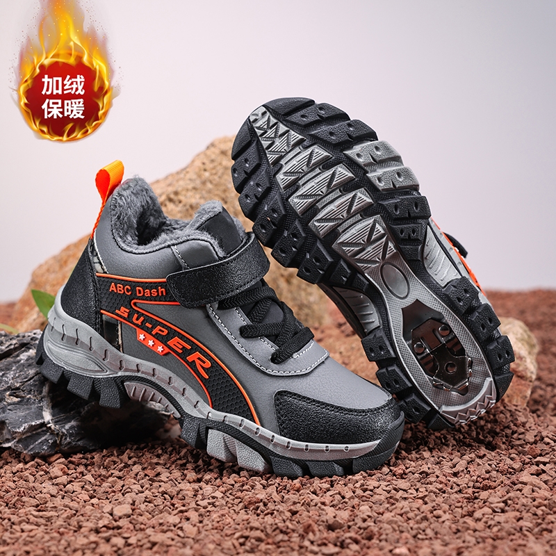 ABC defier男童棉鞋冬季加绒加厚防滑狼牙爪中大童保暖户外登山鞋
