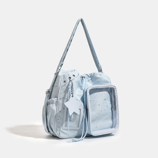 学院风20cm娃包女初中生大容量高中学生五角星背包2026新款双肩包