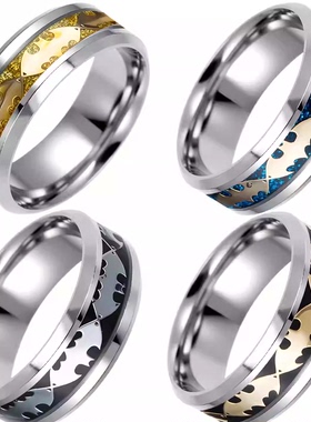 蝙蝠男士不锈钢ring小号6号情侣