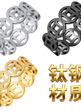 钛钢戒指转运指环情侣对戒ring大