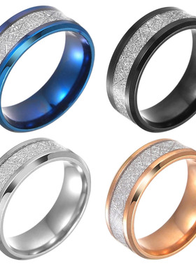 情侣对戒ring钛钢指环滴油镶嵌冰