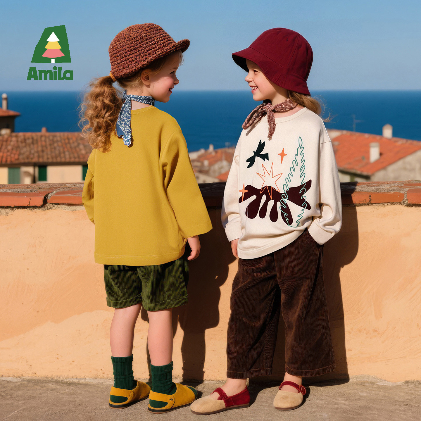 Amila童装女童印花上衣宝宝长袖T恤柔软儿童打底衫百搭圆领25秋新,童装/婴儿装/亲子装,T恤,淘宝优惠券,粉丝福利购,淘宝优惠卷