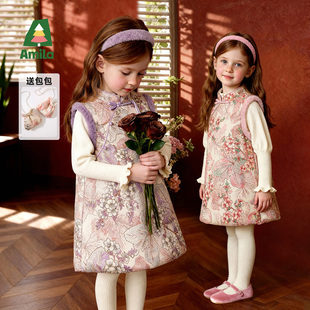 背心宝宝打底两件套 无袖 Amila女童国风连衣裙2025新款 儿童新中式