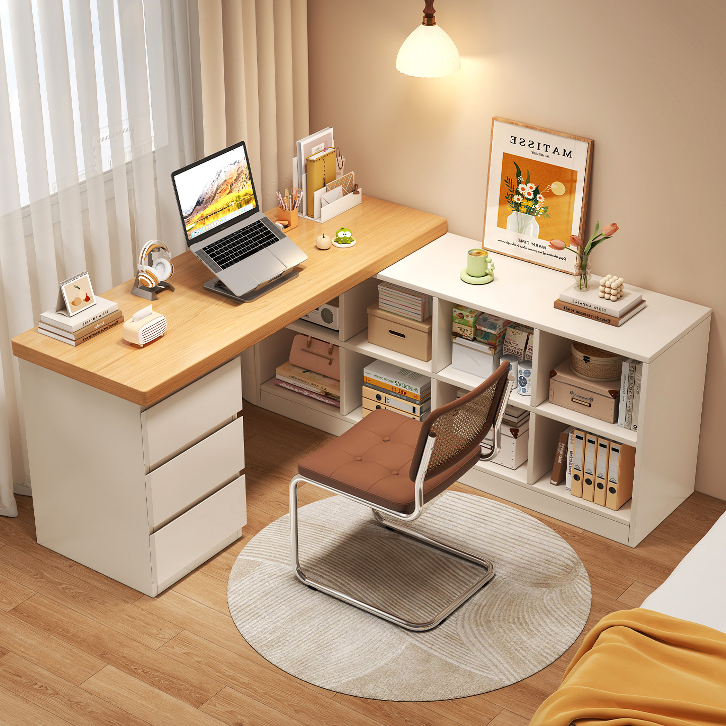 实木转角学习桌家用卧室客厅飘窗床尾书桌学生学习写字电脑桌子,住宅家具,电脑桌,淘宝优惠券,粉丝福利购,淘宝优惠卷