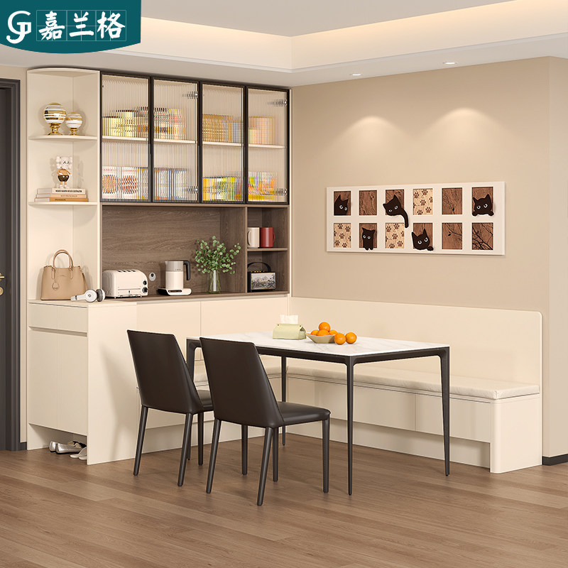 转角卡座餐边柜餐桌一体靠墙玄关柜小户型鞋柜餐边置物柜子9G367,住宅家具,餐边柜,淘宝优惠券,粉丝福利购,淘宝优惠卷