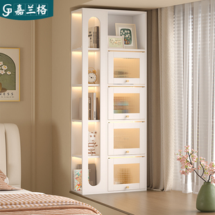 实木飘窗柜储物柜卧室飘窗书架书柜一体落地窗台侧边置物柜9F111