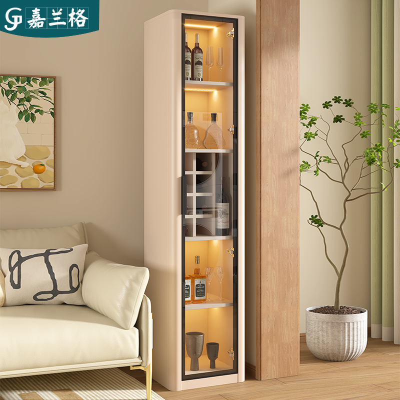 实木酒柜客厅靠墙玻璃门
