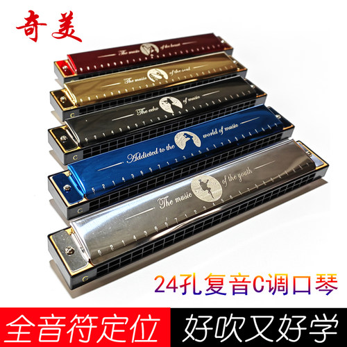 奇美口琴24孔复音全音标重音初学