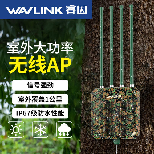 睿因WiFi6户外路由器ax3000双频