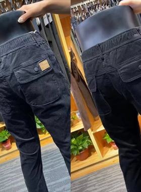 8931春秋新款男士洋气潮流条绒休闲裤弹力长裤时尚帅气百搭抗皱裤