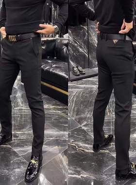 6699秋季商务休闲裤男士西裤黑色工装裤长裤修身显瘦裤子男裤潮流