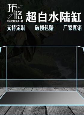 拓格超白水陆缸定制微景观造景鱼缸乌龟别墅生态缸斜肩圆角玻璃缸