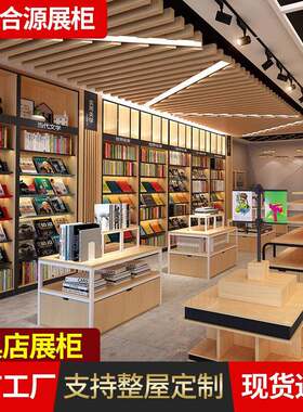 文创店货架484书展中示架钢晨光办公用品木文具货柜店双面岛展柜