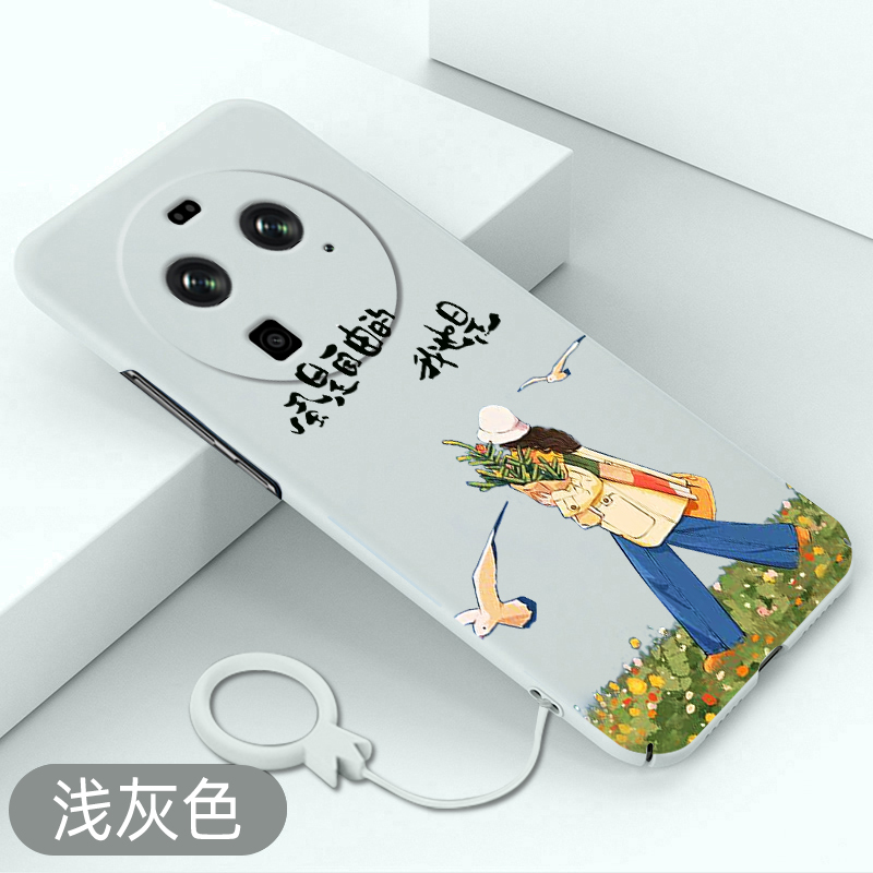 适用于oppofindx6手机壳风是自由的findx6pro高级感保护套FINDX6全包超薄硬壳OPPO卡通不顶膜创意防摔新款