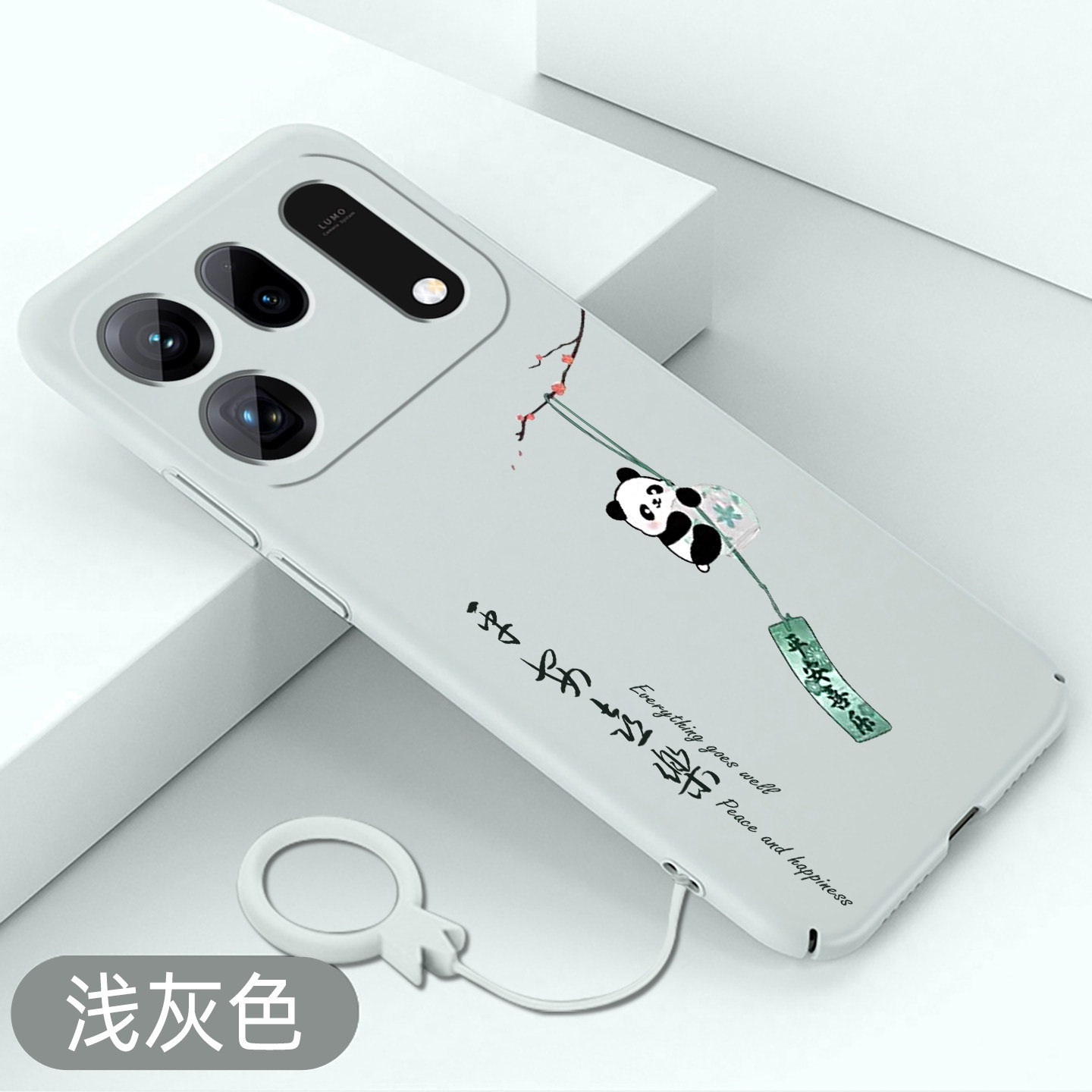适用oppofindx10手机壳熊猫风铃findx10e全包超薄OPPO防摔硬壳中国风保护套创意平安喜乐国潮新款磨砂散热壳