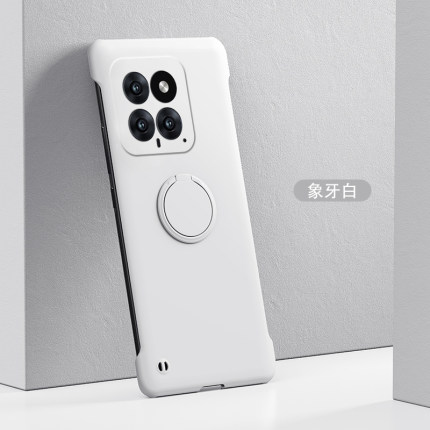 适用于小米14手机壳小米14pro无边框指环支架款小米14ultra新款半包xiaomi超薄硬壳散热保护套车载磁吸磨砂壳