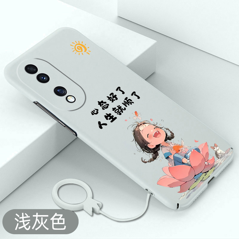 适用于荣耀90手机壳心态好了荣耀90pro超薄防摔硬壳honor90不顶膜全包保护套新款可爱卡通创意高级感裸机手感