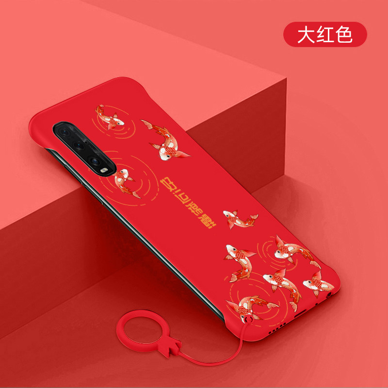 适用oppofindx2手机壳好运锦鲤findx2pro超薄无边框FINDX2防摔硬壳创意保护套新款中国风简约喜庆外壳磨砂壳