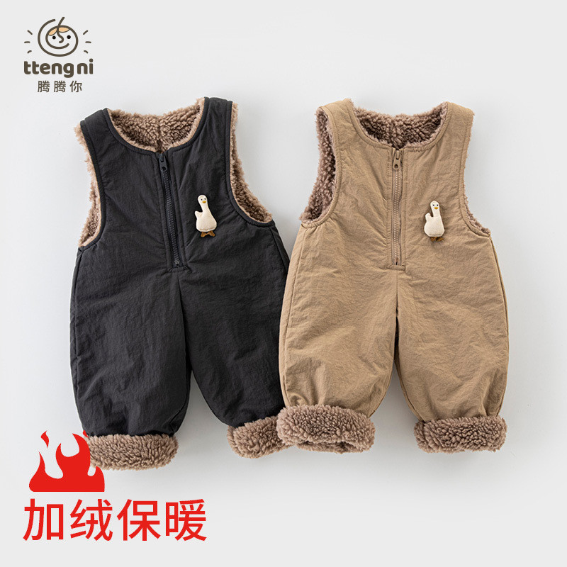 婴儿背带裤秋冬加绒卡通男宝背心式连体裤子童装女宝棉裤冬季外穿,童装/婴儿装/亲子装,裤子,淘宝优惠券,粉丝福利购,淘宝优惠卷