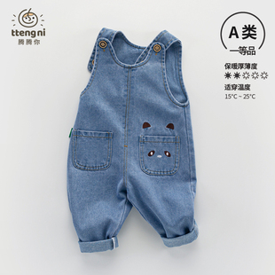 春秋款 2岁小童牛仔连身裤 女宝宝休闲牛仔连体裤 春季 婴儿背带裤