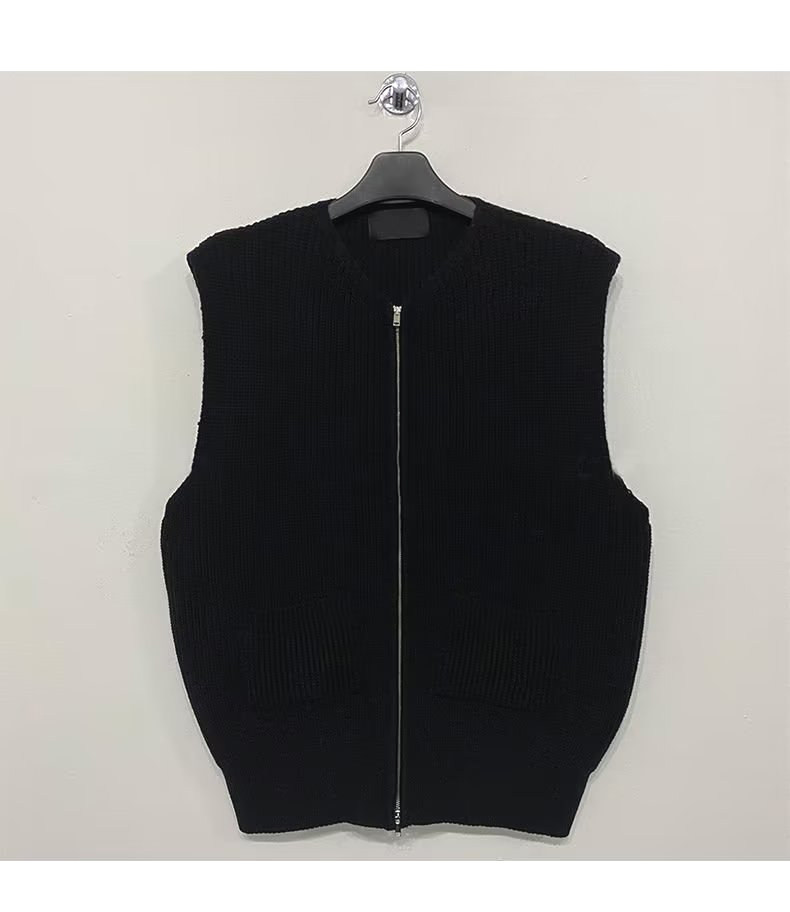 AMERICAN-STYLE CITYBOY KNITTED VEST MENS HIGH-END SENSE OF LOOSE SLEEVELESS CARDIGAN SMALL VEST PERSONALITY COLLEGE STYLE SHOULDERS