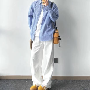 裤 防晒白色棉麻裤 亚麻透气系绳休闲工装 薄款 子男宽松直筒老爹长裤