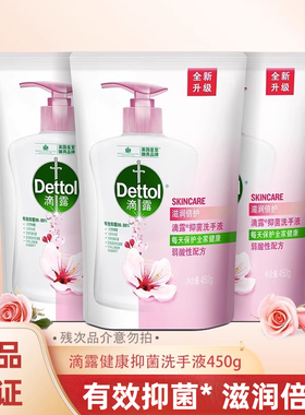 滴露抑菌洗手液补充装滋润倍护450g袋装家用清洁替换装