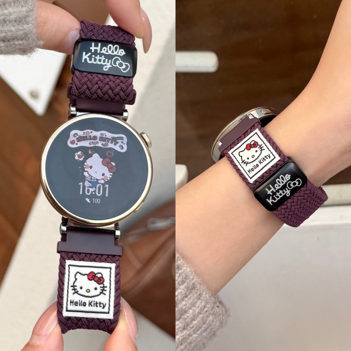 适用华为手表GT6/gt5手表表带gt4可爱gt2腊肠狗涂鸦磁吸扣watch4运动智能荣耀magic腕带watch2/3透气替换带