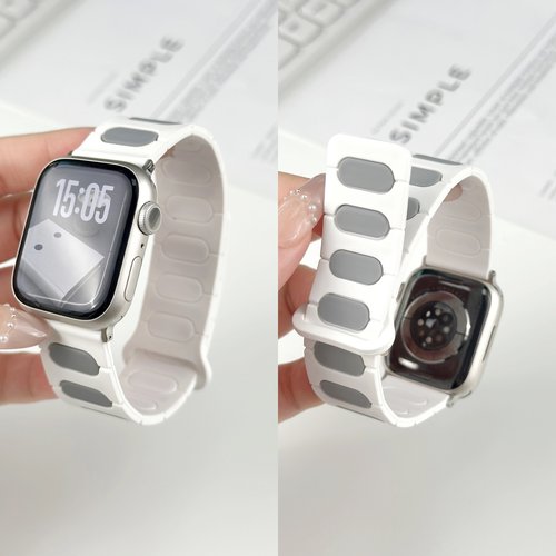 适用苹果手表iwatch11表带硅胶磁吸S10运动回环applewatch9/8/7/6/se代Ultra1/2新款男款女秋冬45mm高级感