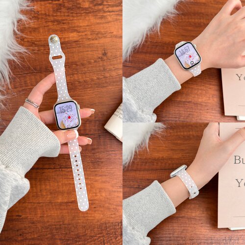 【小蛮腰硅胶】适用苹果手表S10表带applewatchs11女iwatchS9新款s8腕带S11智能s7运动se3高级Ultra3波点10/9