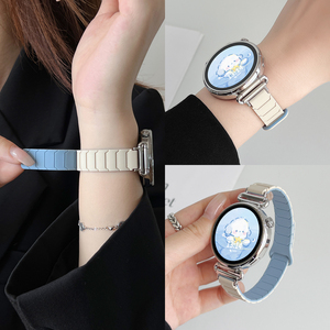 适用小米手表watchs4表带创意硅胶磁吸表链watchs4 sport手表带女生高级感xiaomi智能watch s3高颜值41mm腕带