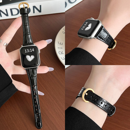 iwatchs12手表带新品真皮竹节纹
