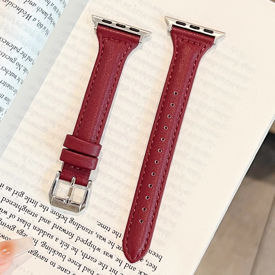 新年红iwatchs10小蛮腰真皮表带