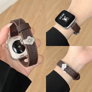 1女士智能表链 手带fit2 适用华为fit4表带秋冬新款 fit4Pro系列手表带硅胶皮质蝴蝶扣watchfit3高级感精致女款