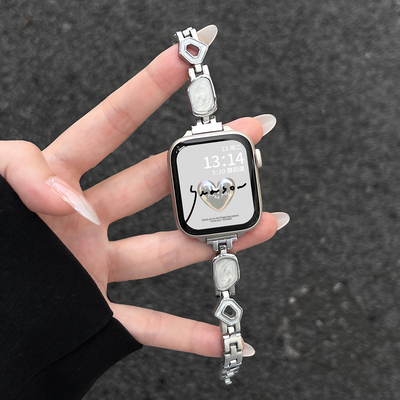 新款细闪鎏金手环9pro金属手表带