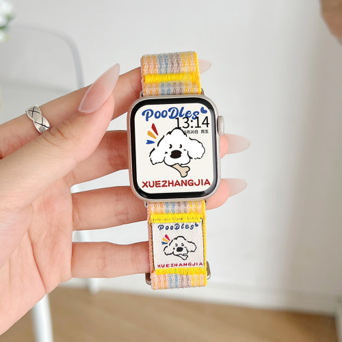 FIT5手表带双节腊肠狗尼龙魔术贴