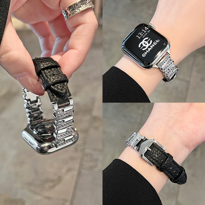 适用小米9pro镶钻不规则皮表带