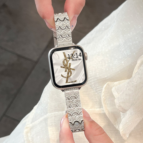 iwatchs11表带满钻美人鱼鳞表链