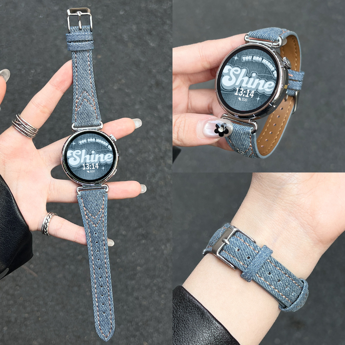 适用华为gt6表带牛仔燕尾小蛮腰