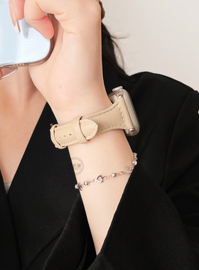 适用苹果手表s10版表带秋冬女款iwatchs9/8/7手表带创意applewatch2/5/6/4腕带新款applewatchse收腕带高级感