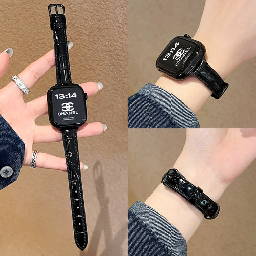 适用vivogt2手表表带真皮竹节纹