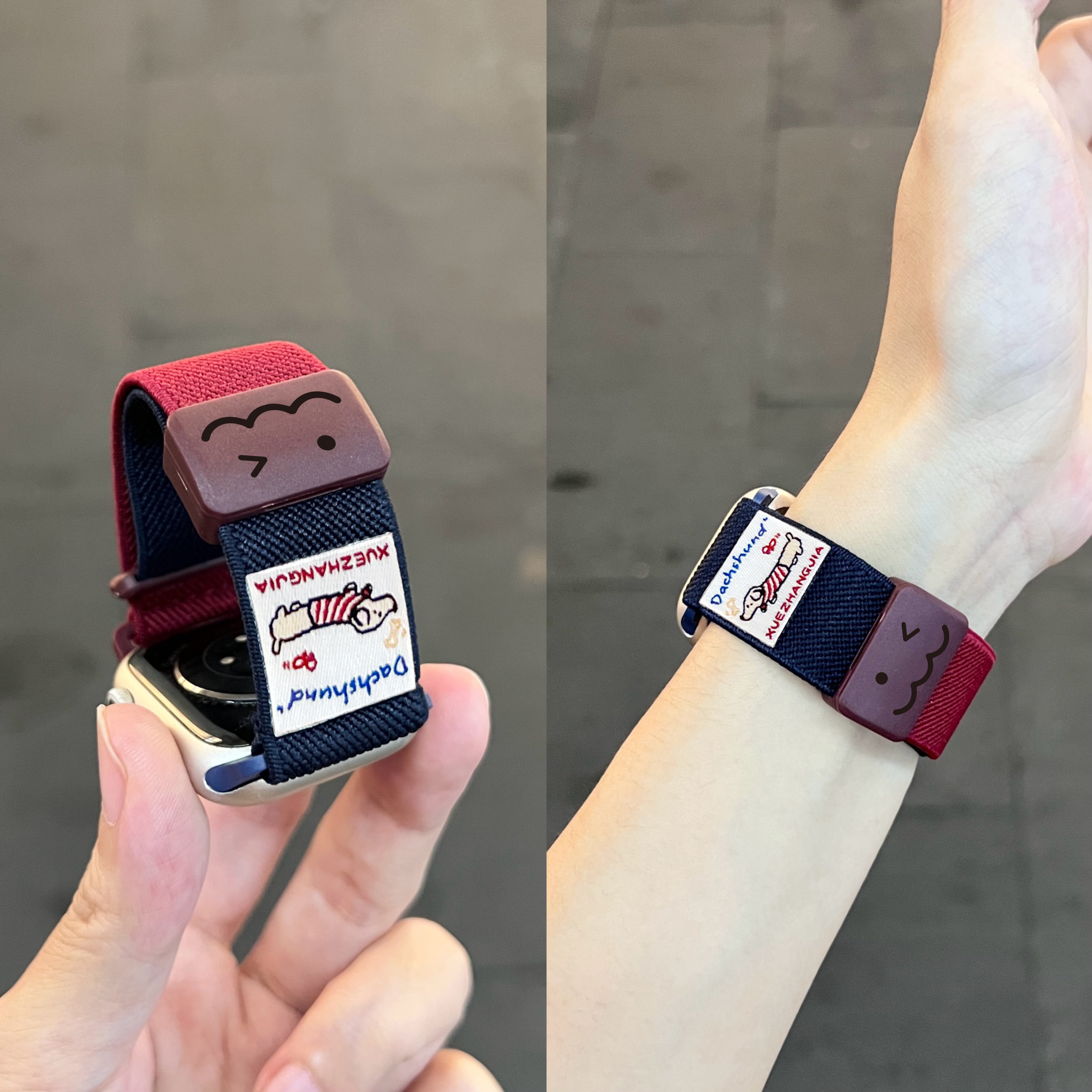 适用苹果iwatch表带秋冬新品s11尼龙回环编织s10手表带磁吸applewatch9运动配件女款s9腕表se3可爱s8创意小众