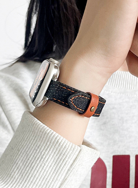 适用华为watch fit4表带新款皮质fit4pro系列专用高级感牛仔腕表watchfit3智能运动2女款手环腕带1女创意表链