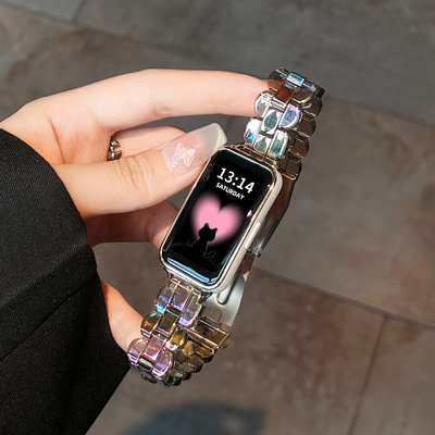 psnld适用华为手环表带炫彩树脂