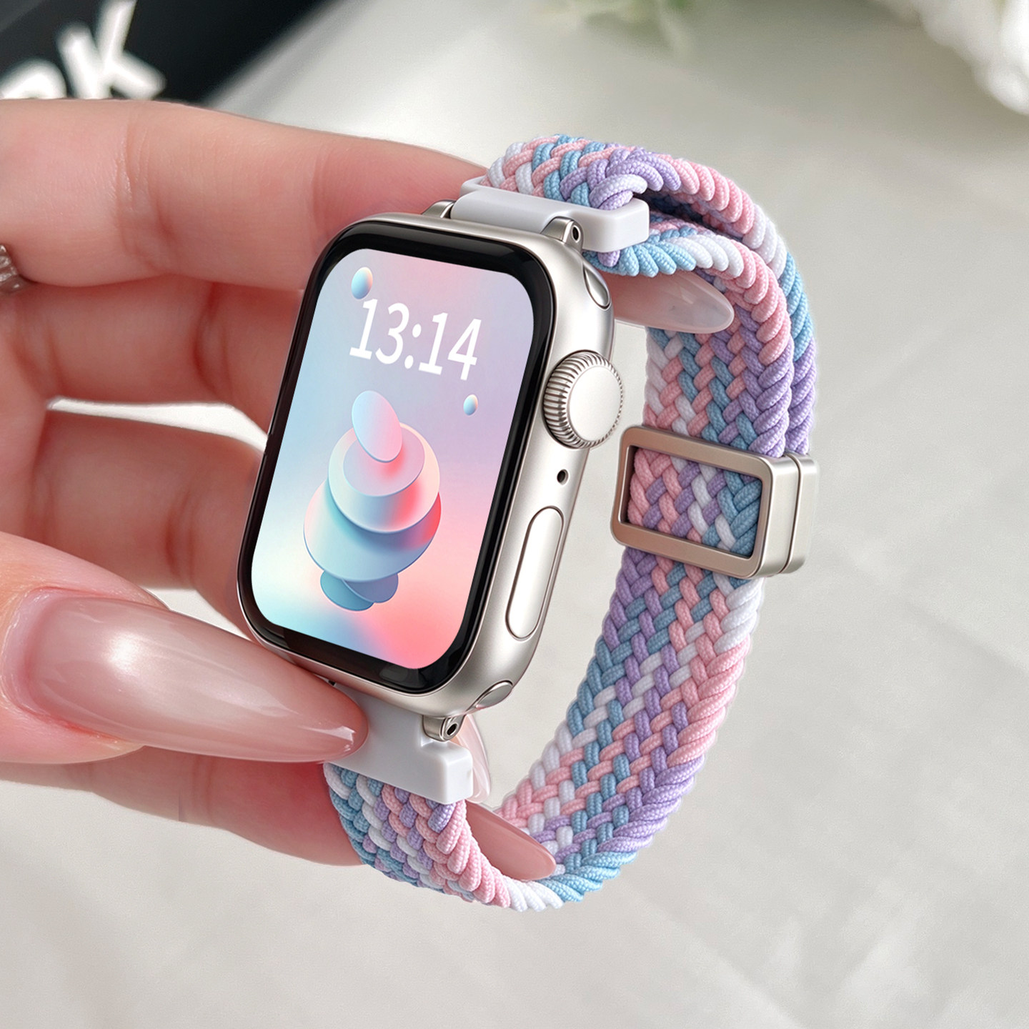 适用vivowatchgt2手表表带尼龙编织磁吸vivo gt1腕带秋冬新款watch6高颜值女士专用iqoo5智能运动3蓝牙版表链