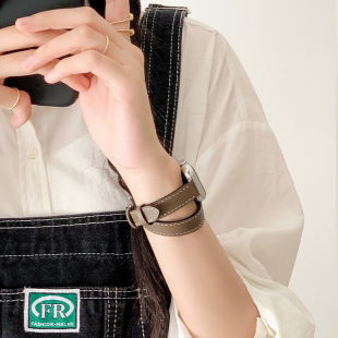 腕表watchfit2 皮质女款 1手表带配件watch fit 手链腕带女 适用华为fit4 new表链高级感fit雅致款 fit3表带新款