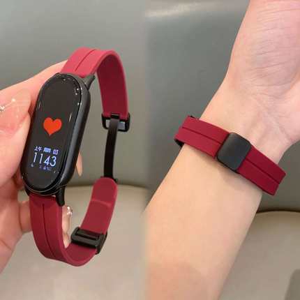 适用小米手环10手表带硅胶创意磁吸腕带9/8nfc表带高颜值7手带6小众5表链4十代专用九陶瓷版系列八智能七运动