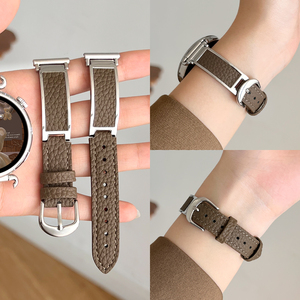 适用小米手表watchs4表带秋冬新款金属皮质表链watchs4 sport手表带女高级xiaomi智能watch s3高颜值41mm腕带