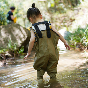 幼儿园背带防水裤 新品 玩水服连体涉水裤 摸鱼赶海 儿童下水裤 沙滩裤